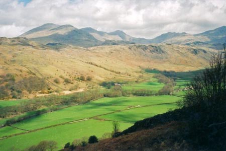 The Eskdale valley from the path up Harter Fell