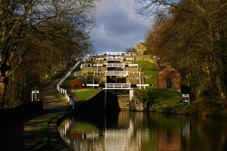 Five Rise Locks on the Leeds and Liverpool canal, Bingley