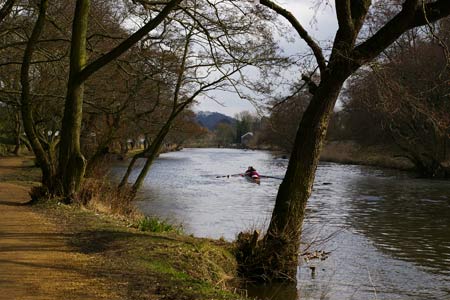 Rowing on the river Aire, Bingley.