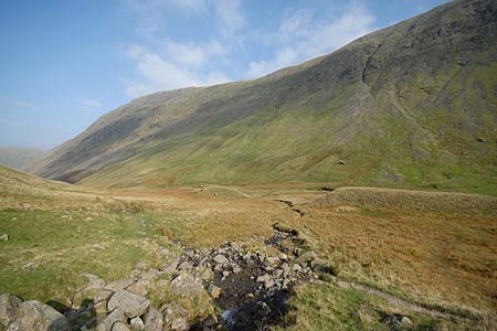 The slopes of Gray Crag rise above Pasture Beck