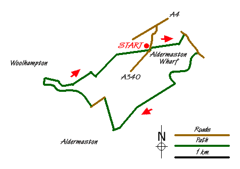 Route Map - Around Aldermaston Walk