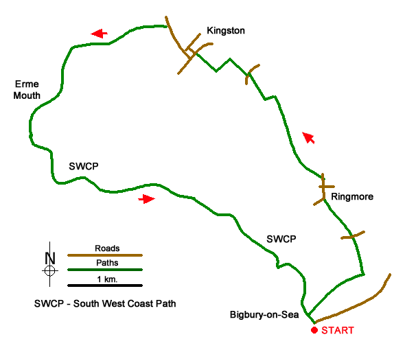 Route Map - Erme Mouth Walk