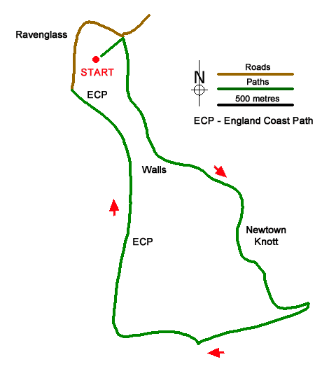 Route Map - Ravenglass & the Esk Estuary Walk