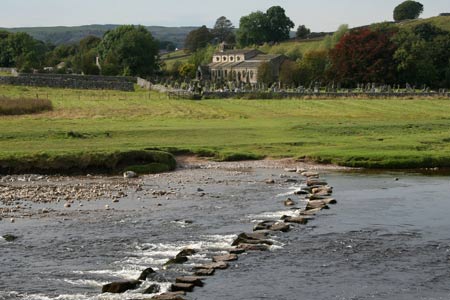 The stepping stones across the Wharfe to Linton church