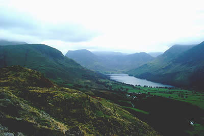 View from summit of Rannerdale Knotts to Buttermere