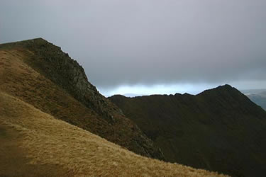 Striding Edge from between Helvellyn & Nethermost Pike