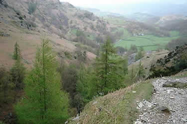 Miners track from Coppermines Valley at Tilberthwaite