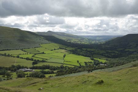 Looking south towards the Rhiangoll Valley