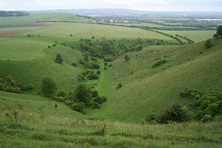 Incombe Hole with Steps Hill to the right side