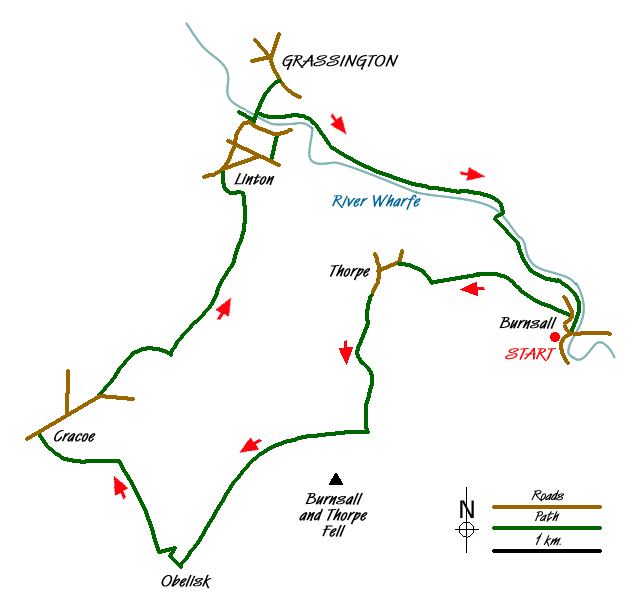 Route Map - Wharfedale Circular Walk