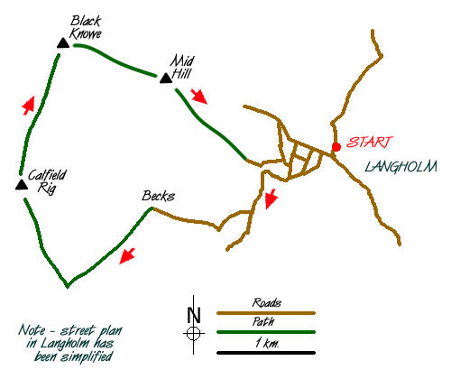 Route Map - Calfield Rig & Mid Hill Walk