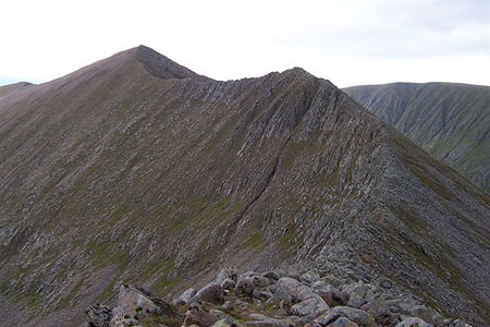 View back at arete to Carn Mor Dearg