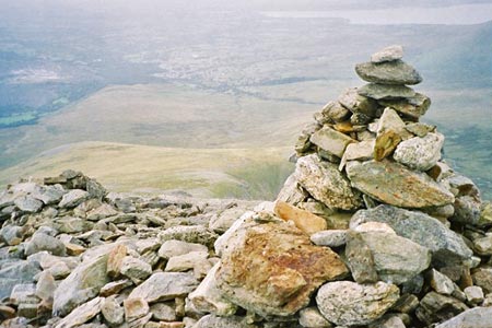 Summit cairn on Carnedd Dafydd