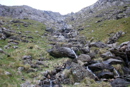 Stream issuing down the steepest section going up Cwm Glas