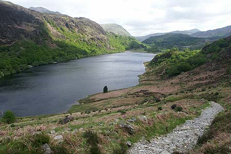 Llyn Dinas from the path to Bwlch-y-Sygun