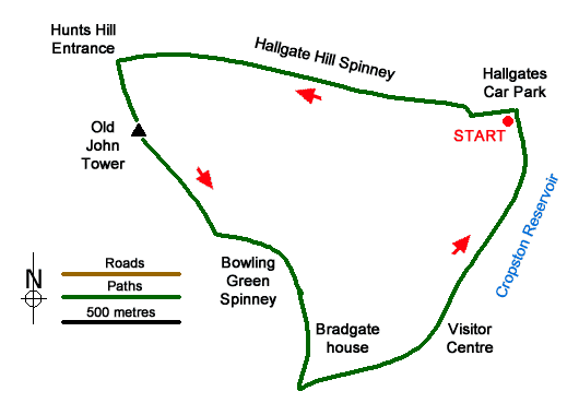 Route Map - Bradgate Country Park from Hallgates Walk