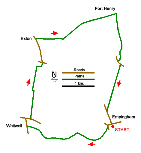 Route Map - Empingham & Exton Walk
