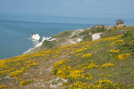 The Needles seen from the Tennyson Mounment