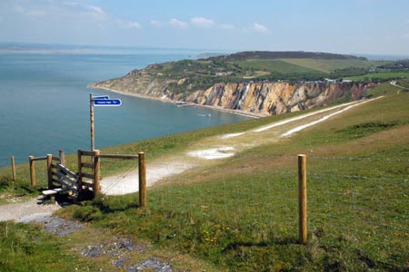 Alum Bay from the Isle of Wight coastal footpath