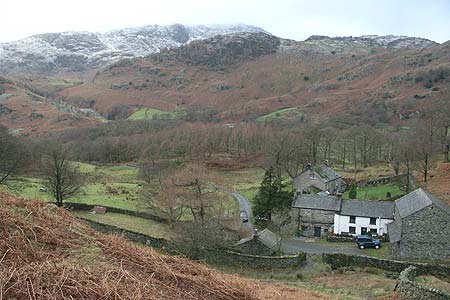 High Tilberthwaite with Wetherlam providing a backdrop