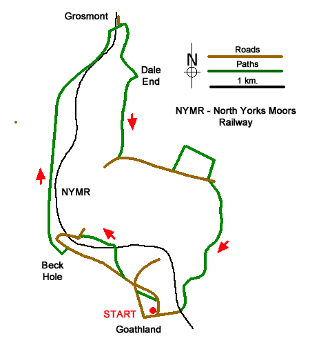 Route Map - Goathland & Grosmont Walk