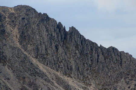Bristly Ridge seen from the start of the Cwm Tryfan path