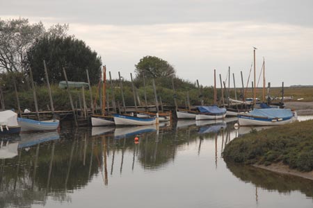 Boats moored at Blakeney Quay