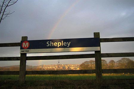 Rainbow at Shepley station, Kirklees
