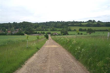 Approaching Ayot Lodge at the bottom of the Mimram Valley