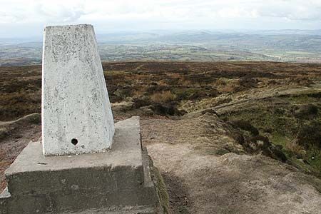 The view west from the summit of Abdon Burf