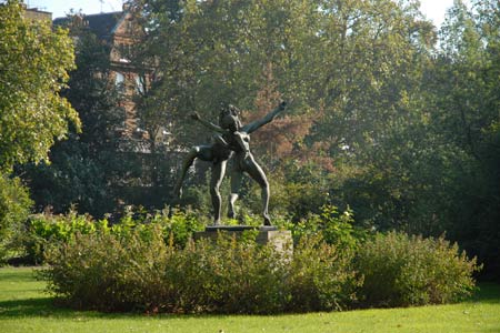 Sculpture in private garden, on Sloane Street, London