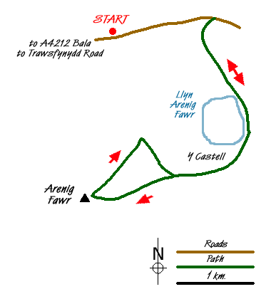 Route Map - Arenig Fawr Walk