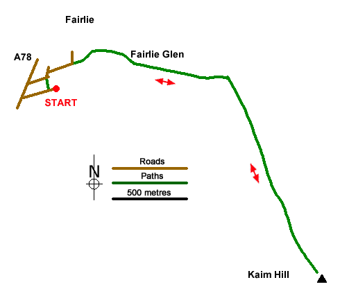 Route Map - Kaim Hill & Fairlie Glen Walk