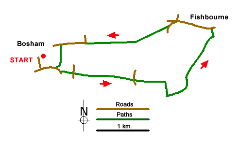 Route Map - Bosham & Fishbourne Walk