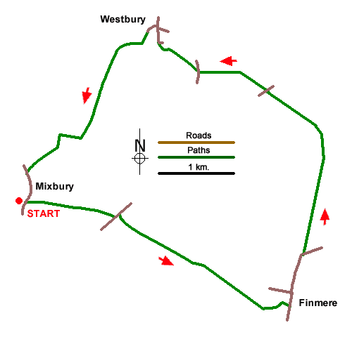 Route Map - Finmere & Westbury Walk