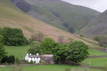Cautley Thwaite Farm with Cautley Spout in the background