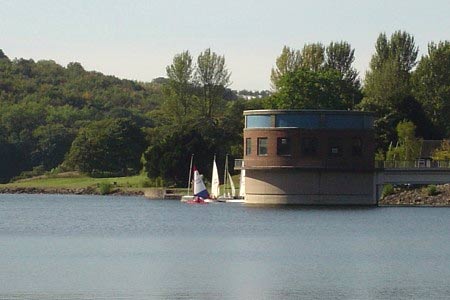 Sailing boats on the larger of the Trimpley Reservoirs