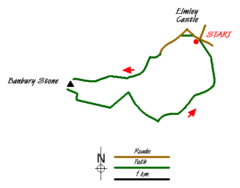 Route Map - Bredon Hill from Elmley Castle Walk