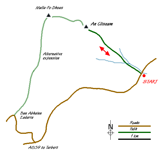 Route Map - An Cliseam, Isle of Harris Walk