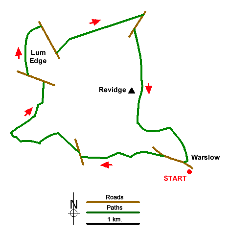 Route Map - Lum Edge & Revidge Moor
 Walk