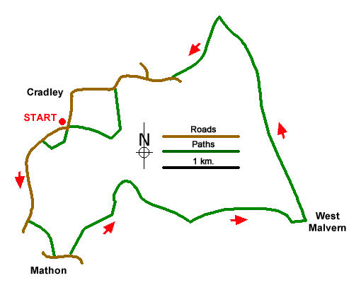 Route Map - Cradley Circular Walk