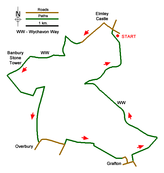 Route Map - Bredon Hill Circular Walk
