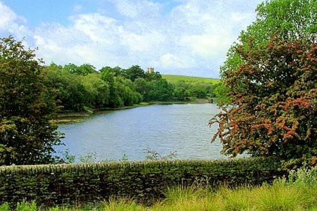 Bollinhurst Reservoir with The Cage in the distance