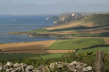 View from Smedmore Hill over Kimmeridge and the coast west