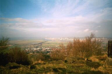 The view across Cheshire from Beacon Hill near Frodsham