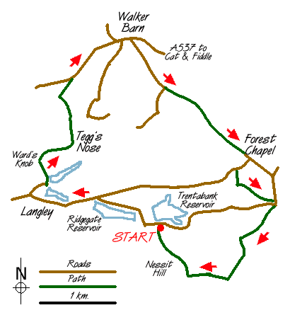 Route Map - Tegg's Nose from Trentabank Walk