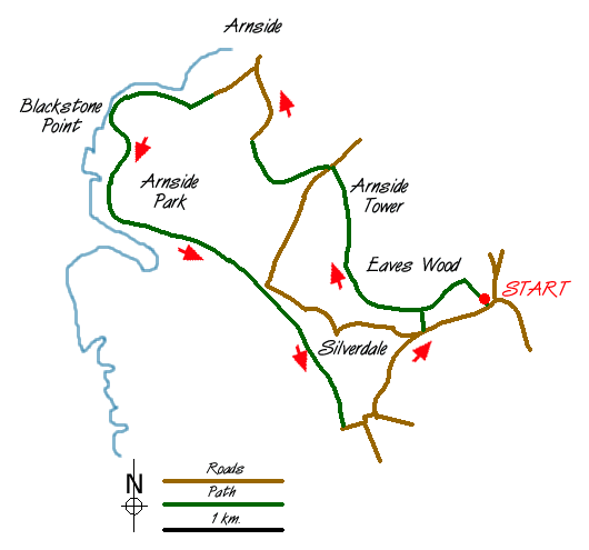 Route Map - Silverdale & Arnside Walk
