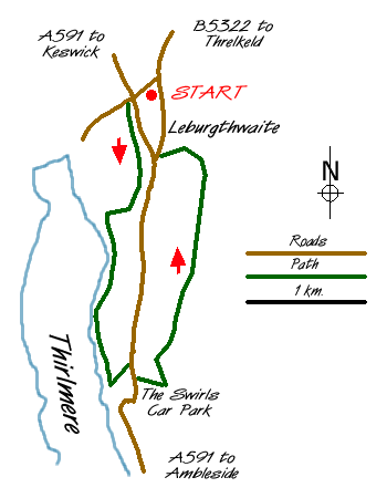 Route Map - Thirlmere Circular Walk