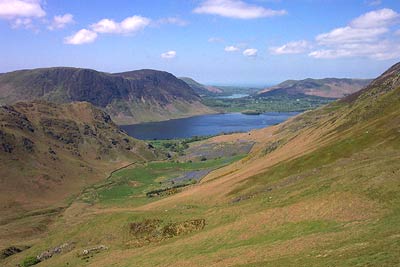 Rannerdale & Crummock Water from path to Whiteless Pike