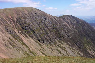The steep slopes of Crag Hill and Sail from Wandope summit